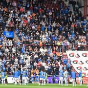 Rangers fans at Tynecastle back in 2022