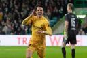 Hugo Vetlesen celebrates after scoring for Bodo/Glimt against Celtic at Parkhead in the Europa Conference League.