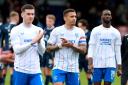Rangers players Tom Lawrence, James Tavernier and Abdallah Sima after the defeat to Ross County on Sunday
