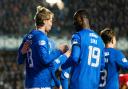 Rangers' Todd Cantwell celebrates with Abdallah Sima