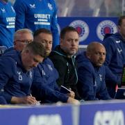 Michael Beale with his Rangers coaching team