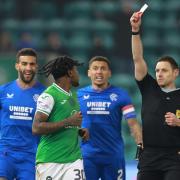 Nathan Moriah-Welsh was shown a straight red card against Rangers