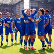 Rangers celebrate Todd Cantwell's strike